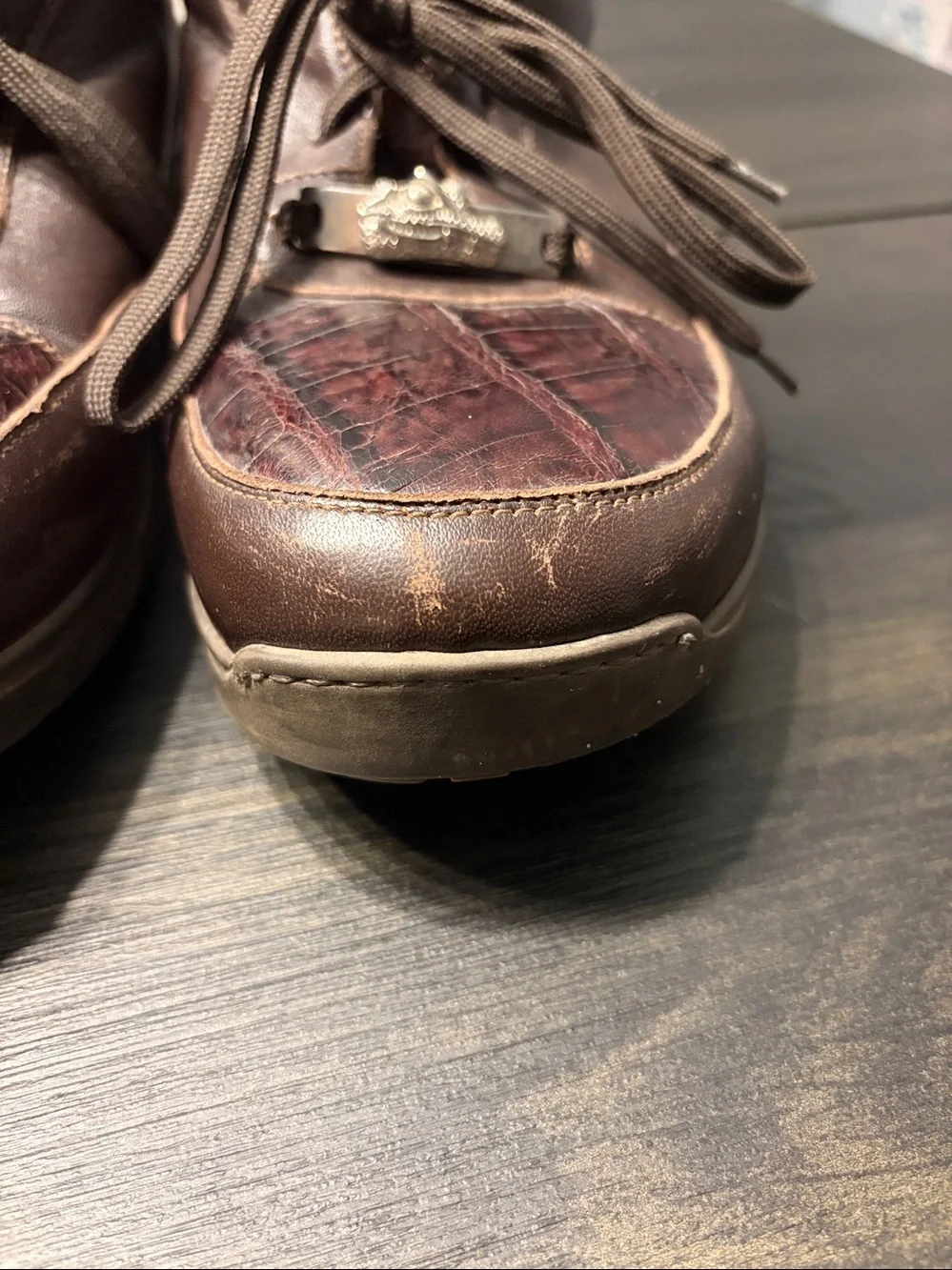 FENNIX ITALY Men’s Alligator & Calfskin Leather Casual Luxury Sneakers Size 11